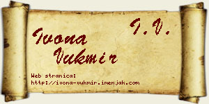Ivona Vukmir vizit kartica